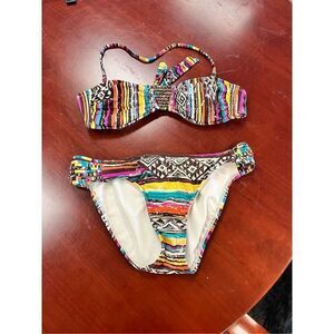 Hobie Y2K Tribal Print Beaded Bikini Sz M\L